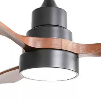 Extralink Walnut Dark 48 Smart WiFi Ceiling Fan with LED Light, Dark Walnut, 122cm, Tuya App, Remote Control, DC Motor, 6 Speeds, Dimmable, Alexa & Google Compatible