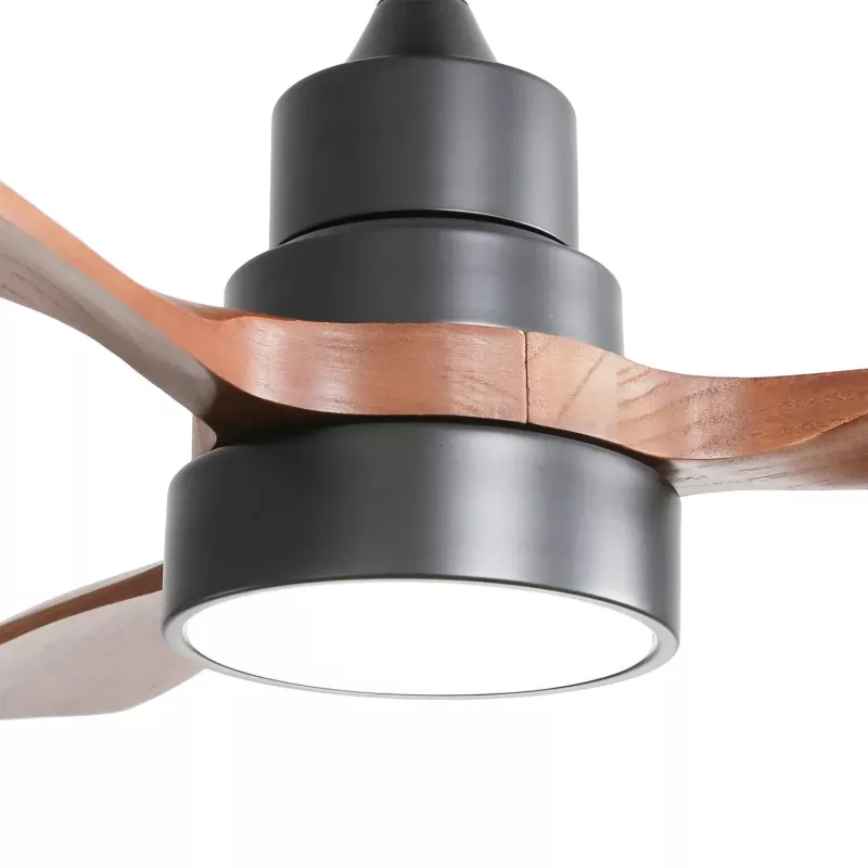 Extralink Walnut Dark 48 Smart WiFi Ceiling Fan with LED Light, Dark Walnut, 122cm, Tuya App, Remote Control, DC Motor, 6 Speeds, Dimmable, Alexa & Google Compatible