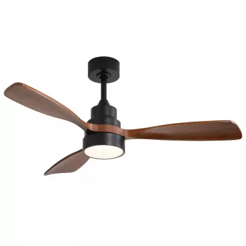 Extralink Walnut Dark 48 Smart WiFi Ceiling Fan with LED Light, Dark Walnut, 122cm, Tuya App, Remote Control, DC Motor, 6 Speeds, Dimmable, Alexa & Google Compatible