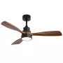 Extralink Walnut Dark 48 Smart WiFi Ceiling Fan with LED Light, Dark Walnut, 122cm, Tuya App, Remote Control, DC Motor, 6 Speeds, Dimmable, Alexa & Google Compatible