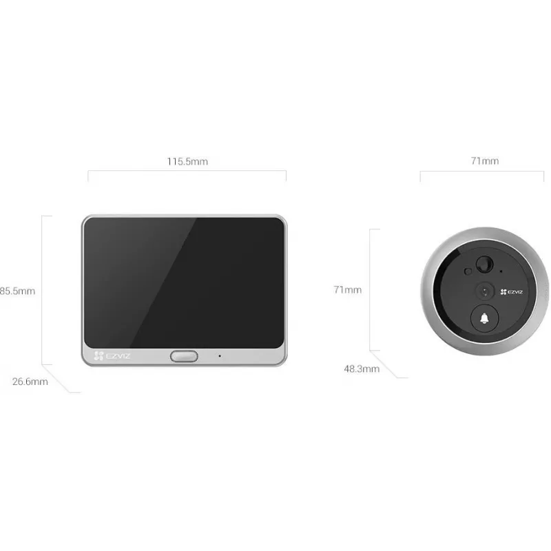Ezviz CS-CP4 2MP Wi-Fi Digital Door Viewer with 4.3-inch Display, Silver