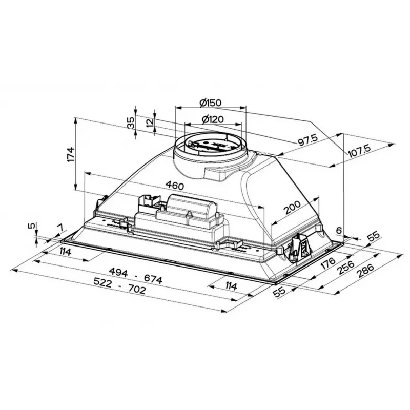 Faber Inka Smart C BK A52 Built-in Cooker Hood (52 cm, Black, 330 m³/h, LED)