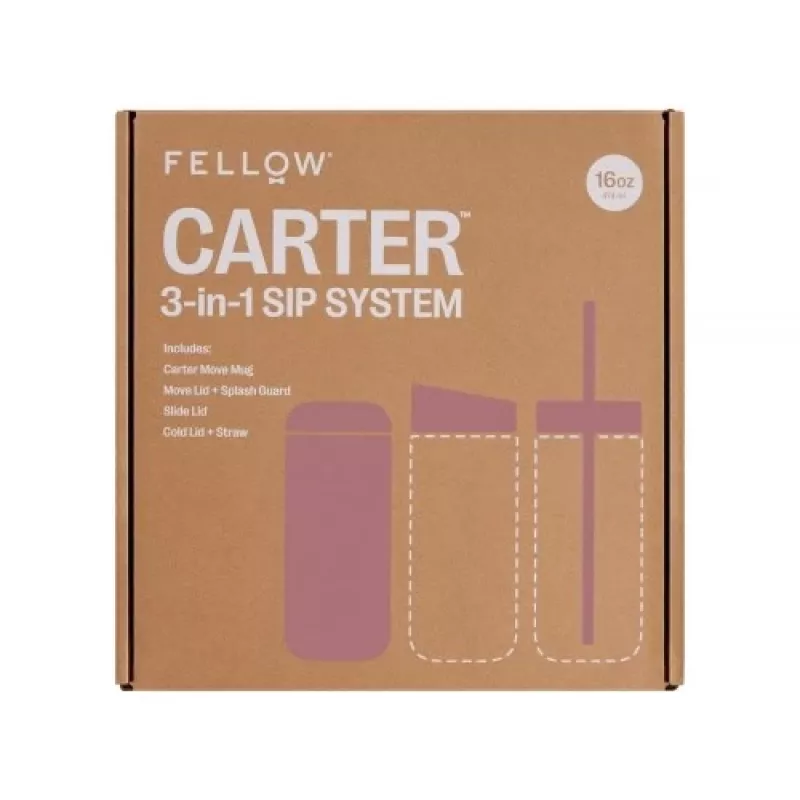 Fellow Carter Move Mug 3-in-1 473 ml Thermal Cup with 3 Lids Powder Pink