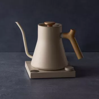 Fellow Stagg EKG PRO Electric Pour-Over Kettle 900ml Sesame Beige with Wooden Handle