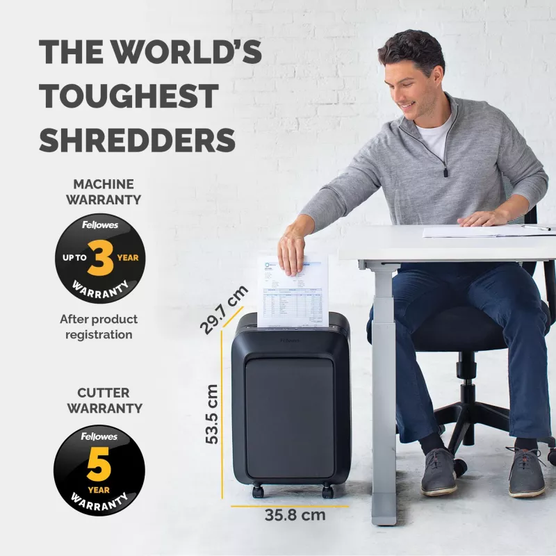 Fellowes Powershred LX210 Micro-Cut Shredder, 15 Sheets, 23 Litre, Black