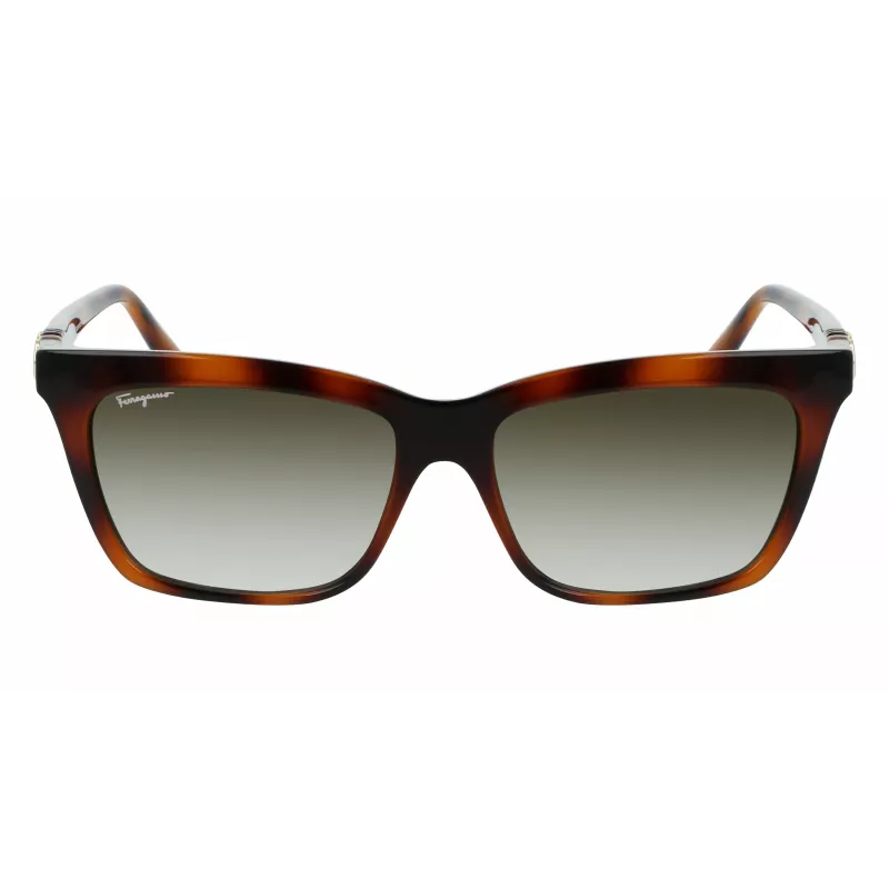 Ferragamo SF1027S-214 Women's Sunglasses Havana Acetate Square Brown Gradient 55mm