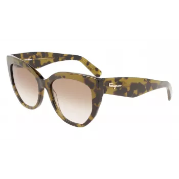 FERRAGAMO SF1061S-246 Women's Sunglasses Havana Acetate Brown Gradient Lens 56/18/145 mm
