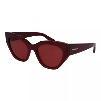 FERRAGAMO SF1107S552065 Women's Square Acetate Sunglasses Havana Brown Gradient 55/20/140 mm