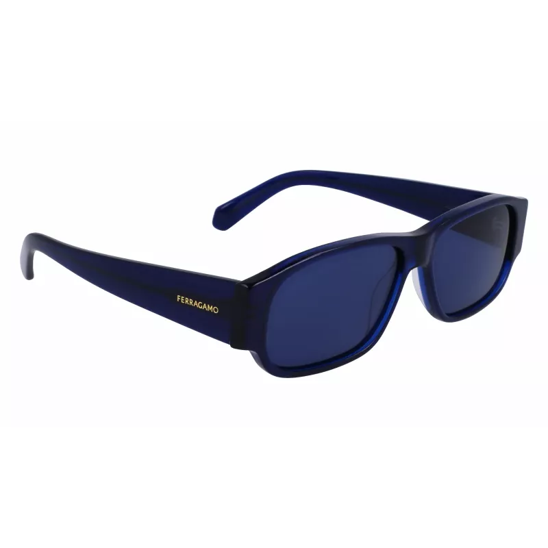 FERRAGAMO SF1109S571443 Men's Sunglasses, Matte Black Acetate Frame, Grey Polycarbonate Lenses, 57mm