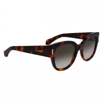 FERRAGAMO SF2007S-240 Women's Cat Eye Sunglasses Havana Brown Gradient 51mm