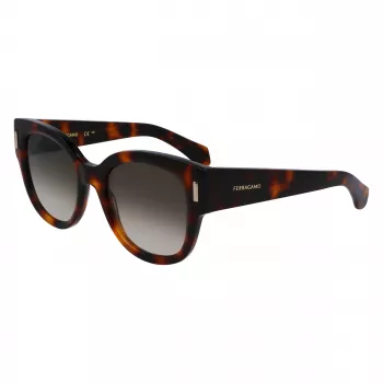 FERRAGAMO SF2007S-240 Women's Cat Eye Sunglasses Havana Brown Gradient 51mm