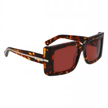 FERRAGAMO SF2032S-242 Women's Sunglasses Havana Acetate Square Frame Brown Gradient Lens 55/19/140 mm
