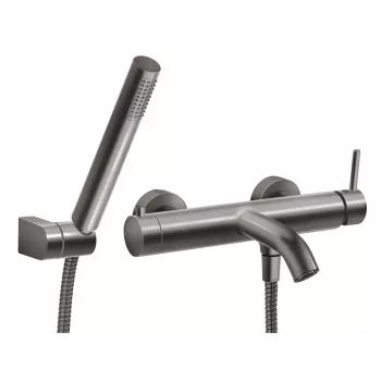 FERRO BCK11GM Wall-Mounted Bath Mixer with Shower Set, Gun Metal