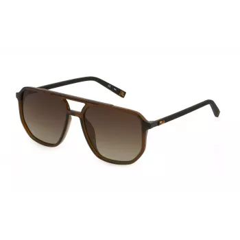 FILA Men's Sunglasses SFI312577GNP - Rectangular Frame, UV400 Protection, 57mm Lens