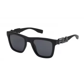 FILA SF9416-510U28 Men's Rectangular Sunglasses - Black/Grey Frame - Grey Polycarbonate Lenses - UV400 Protection