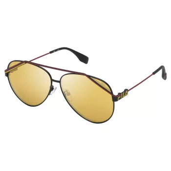 FILA SFI018-61531G Men's Rectangular Sunglasses Black/Grey UV400 61/11/140 mm