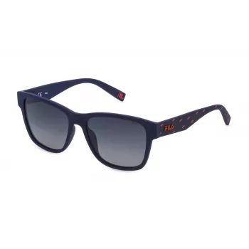 FILA SFI118-55V15P Men's Polarized Rectangular Sunglasses - Black/Grey