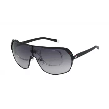 FILA SFI125990531 Men's Sunglasses - Black Acetate Frame, Grey Polycarbonate Lenses, UV400 Protection