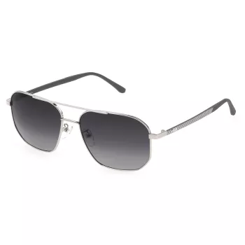 FILA SFI300V58579P Men's Polarized Sunglasses - Black Frame Grey Lens 58/16/140 mm