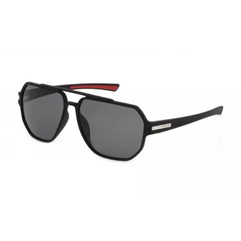 FILA SFI301-60U28P Men's Polarized Sunglasses, Black/Grey, 60/14/140 mm