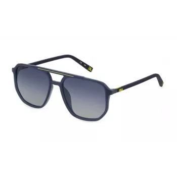 FILA SFI31257BL1P Men's Polarized Sunglasses - Rectangle Black Frame Smoke Grey Lens 57mm