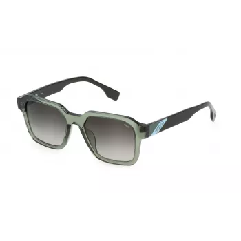 FILA SFI458-5206W5 Unisex Sunglasses - Black Acetate Frame, Grey Polycarbonate Lenses, UV400 Protection, 52mm Lens Width