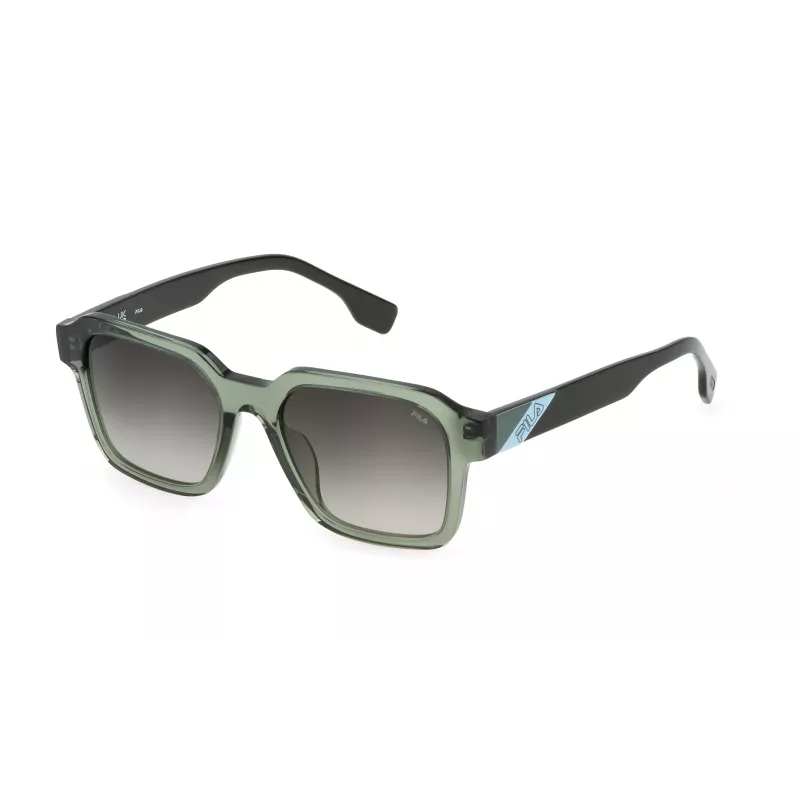 FILA SFI458-5206W5 Unisex Sunglasses - Black Acetate Frame, Grey Polycarbonate Lenses, UV400 Protection, 52mm Lens Width