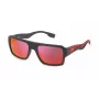 FILA SFI462-56I41P Men's Polarized Sunglasses, Black Frame, Grey Lens, 56/20/145 mm