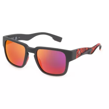 FILA SFI463-53I41P Men's Polarized Sunglasses - Black/Grey Acetate Frame - 53/21/145 mm