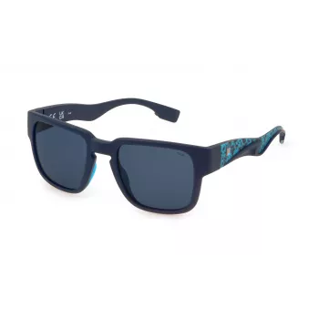 FILA SFI463-53J99P Men's Polarized Sunglasses, Black Frame, Grey Lens, 53 mm