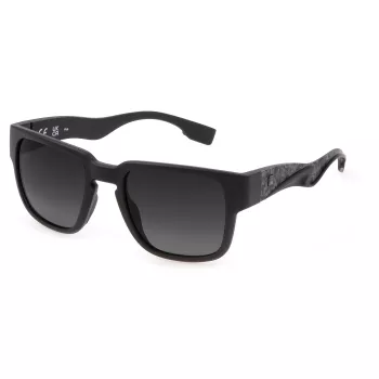 FILA SFI463-53U28P Men's Polarized Sunglasses - Black Frame Grey Lens 53/21/145 mm