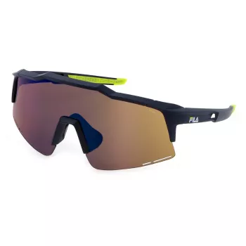 FILA SFI516-99U28V Unisex Sunglasses Black Frame Grey Mirrored Lens 99/00/130 mm