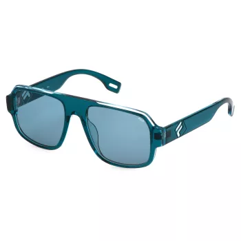 FILA SFI528-56U28P Unisex Sunglasses - Black Frame, Grey Polarized Lenses, UV400 Protection