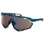 FILA SFI722-630U28 Men's Rectangular Sunglasses - Shiny Black Frame, Smoke Lens, UV400