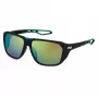 FILA SFI722-637U4V Men's Sporty Rectangle Sunglasses - Matte Black Frame, Grey Lens