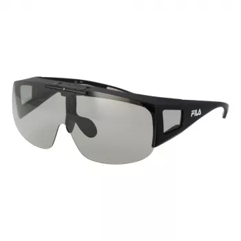 FILA Unisex Sunglasses SFI126-99U28F Shield Style Black Frame Smoke Lens UV400