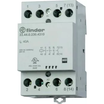 Finder 22 Series Modular Contactor 22.44.0.024.4710, 3 NO + 1 NC, 24 V AC/DC Coil, 40 A