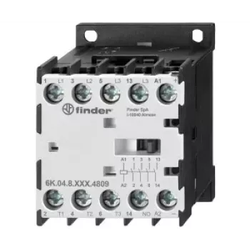Finder 6K.04.8.230.4812 Modular Contactor, 230 V AC Coil, 3 NO Main Contacts, 1 NO Auxiliary Contact, 25 A
