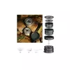 FIREMAPLE FMC-201 Camping Cookware Set - 8-Piece Hard Anodized Aluminum Pot and Pan Kit with Nesting Design for 1-2 People