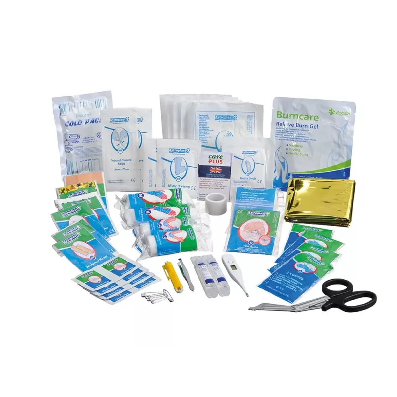 First Aid Kit Family Care Plus Travel – 50-Piece Water-Repellent Ripstop Nylon Kit for Home, Outdoor & Camping