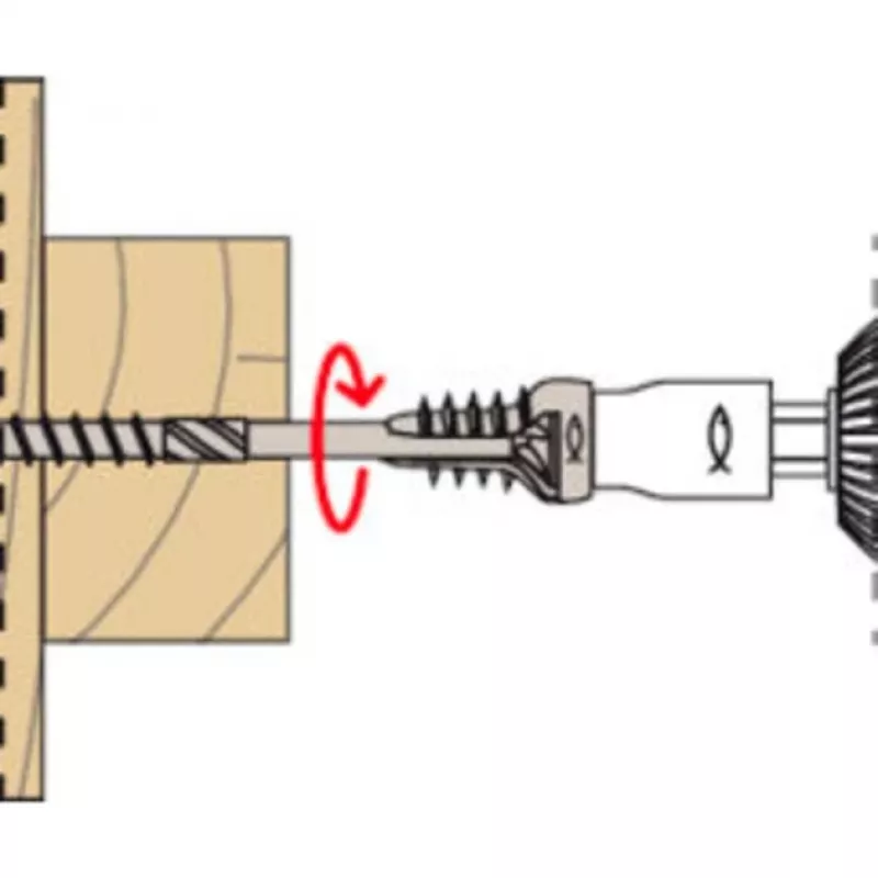 Fischer 558881 FAFS Adjustment Screw 5 mm x 100 mm T-Profile Steel Galvanized Torx T25 Countersunk Head (100 Pack)