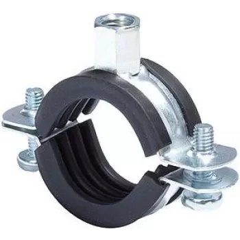 Fischer 91489 FRS Pipe Clamp 74-78 mm M8/M10 with EPDM Sound Insulation, Zinc-Plated Steel, 25-Pack