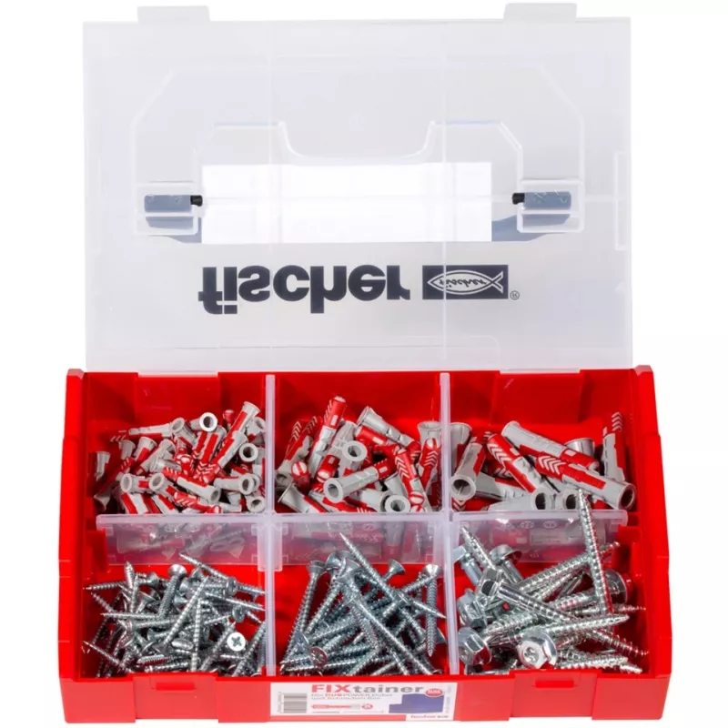 Fischer DUO-Line Screw Anchor & Dowel Assortment Box, 105 Pieces, DUOPOWER & DUOTEC 535969