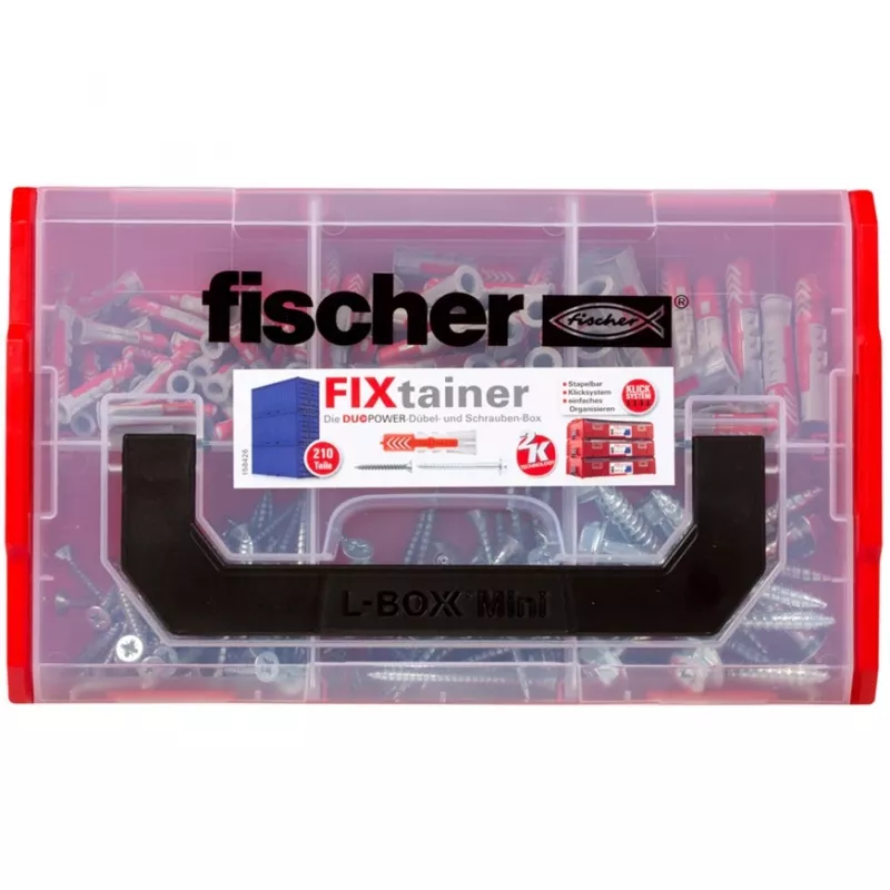Fischer DUO-Line Screw Anchor & Dowel Assortment Box, 105 Pieces, DUOPOWER & DUOTEC 535969
