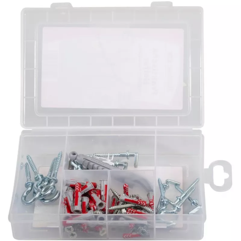 Fischer DUOPOWER Wall Plug & Screw Set 547212 – 20-Piece Kit for Concrete, Brick & Plasterboard