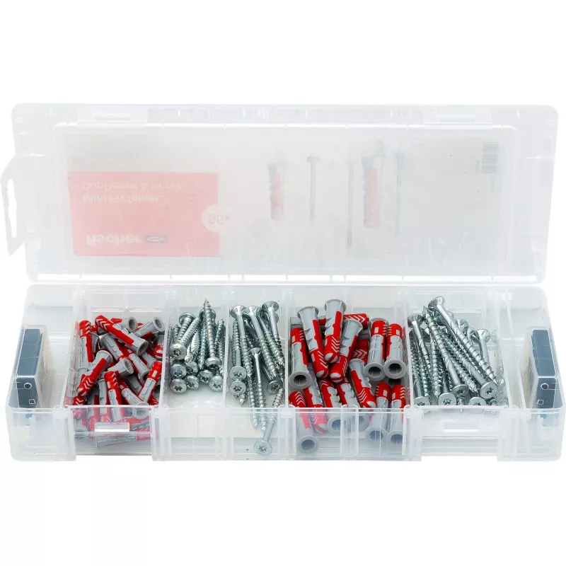 fischer Mini FixTainer - DuoPower Plug and Screw Assortment Ø 4.5/5/6/8 mm 30/40/50/60 (560097)