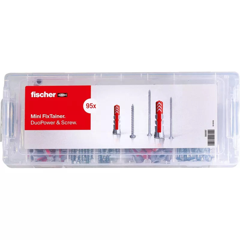 fischer Mini FixTainer - DuoPower Plug and Screw Assortment Ø 4.5/5/6/8 mm 30/40/50/60 (560097)