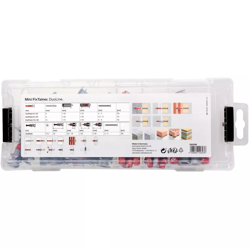 fischer MiniFixTainer DuoLine Fastening Set 77 Pieces 560098