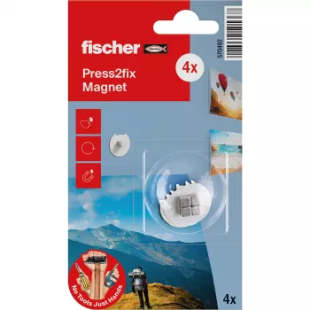 fischer Press2fix Mounting Magnet 10 mm Neodymium 4-Piece Set 570492