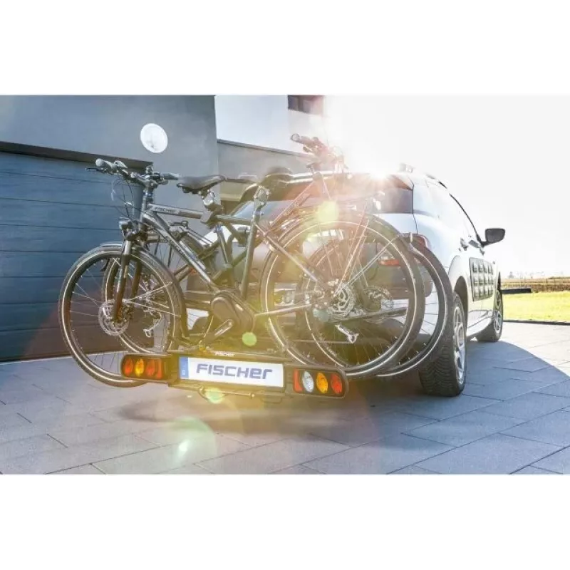 Fischer ProlineEvo 2 Towbar Bike Carrier for 2 Bicycles, 60 kg, Foldable, LED Lighting